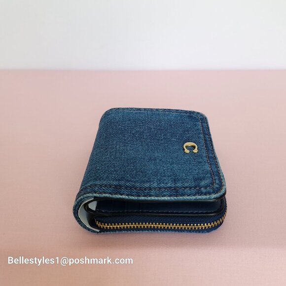 COACH Billfold Small Wallet in Denim -Deep Blue color ⭐ - Picture 8 of 16